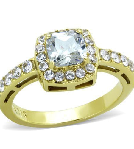 Women Stainless Steel Cubic Zirconia Rings TK1899